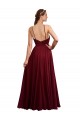 Long A-Line Halter Neck Chiffon Bridesmaid Dress with Draped Bodice