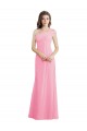 Single Shoulder Chiffon Bridesmaid Dress with Draped Bodice