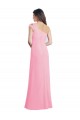 Single Shoulder Chiffon Bridesmaid Dress with Draped Bodice