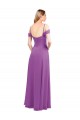 Cold Shoulder Long Chiffon Bridesmaid Dress with Ruching Details