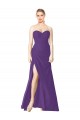 Strapless Chiffon Bridesmaid Dress with Pleated Wrap Bodice and Side Slit