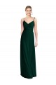 Wide V-Neck Long Spaghetti Strap Chiffon Bridesmaid Dress