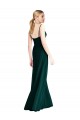 Wide V-Neck Long Spaghetti Strap Chiffon Bridesmaid Dress