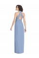 V-Neck Halter Back Straps Chiffon Formal Bridesmaid Dress