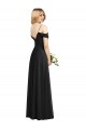 Cold-Shoulder V-Back Chiffon Maxi Bridesmaid Dress