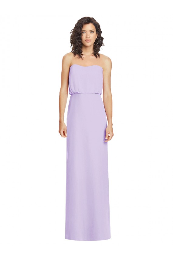 Full Length Lux Chiffon Blouson Bodice Bridesmaid Dress