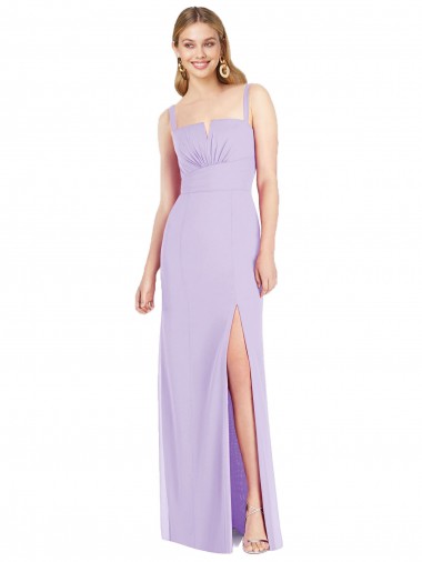 Spaghetti Straps Mermaid Chiffon Bridesmaid Dress with Side Front Slit