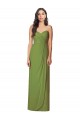 Side Front Slit Draped Strapless Chiffon Bridesmaid Dress