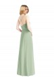 Cowl Neck Criss Cross Back Chiffon Maxi Bridesmaid Dress