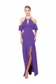 Slim A-Line Chiffon Bridesmaid Dress with Off The Shoulder Ruffle Sleeves