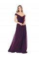 Classic Off the Shoulder Draped Chiffon Bridesmaid Dress