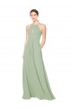 High Halter Neck Keyhole Chiffon Bridesmaid Dress