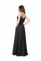 Cowl Back Spaghetti Straps Long Chiffon Bridesmaid Dress 