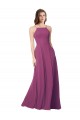 Halter Neck Long Pleated Chiffon Bridesmaid Dress with Pockets