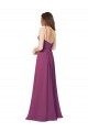 Halter Neck Long Pleated Chiffon Bridesmaid Dress with Pockets