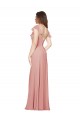 Flounced V Neckline Flutter Sleeves Chiffon Bridesmaid Dress