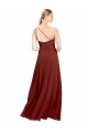 Fit and Flare One Shoulder Long Chiffon Bridesmaid Dress with High Slit