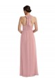 Empire Waist Long Halter Maxi Bridesmaid Dress