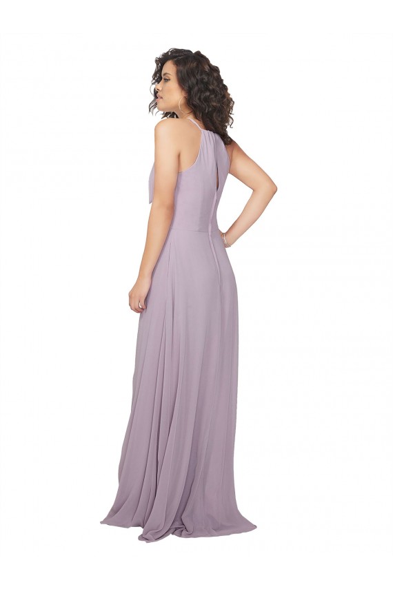 Halter Neck Bridesmaid Dress with Bow