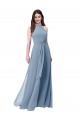 Halter High Neck Chiffon Dress with Sash