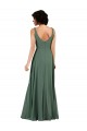 V-Neckline Wrapped Chiffon Bridesmaid Dress with Skirt Slit