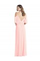 Cold Shoulder Draped Wrap Maxi Bridesmaid Dress