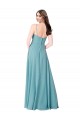 Draped Empire V-Neck Chiffon Bridesmaid Dress