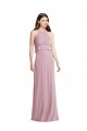 Bias Ruffle Empire Waist Halter Maxi Bridesmaid Dress