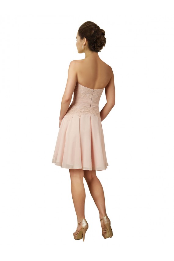 Lace and Chiffon Bridesmaid Dress / Cocktail Dress with Unique Neckline