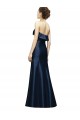 Long Strapless Satin Bridesmaid Dress with Pleated Cuff Neckline