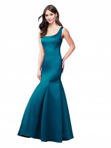 Long Sleek Satin Bridesmaid Dress / Prom Dress with U-Back