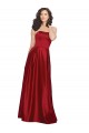 Strapless Satin Bridesmaids Dress with Beaded Pocket and Soft Pleating