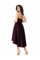 Elegant High Low Satin Bridesmaid Dress / Prom Dress with Criss Cross Back