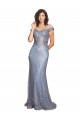 Off the Shoulder Sweetheart Neckline Formal Sequin Bridesmaid Dress / Prom Dress with Thigh High Slit