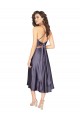 Midi Cocktail Length Silky Satin Bridesmaid Dress / Prom Dress with Open Tied Back & Pockets