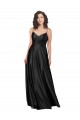 Full Length V-Neckline Formal Silky Satin Bridesmaid Dress / Prom Dress with Full Skirt