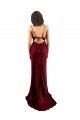 Cowl Neck Long Criss Cross Open Back Formal Silky Satin Bridesmaid Dress / Prom Dress