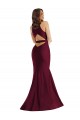 Plunge Neckline Cutout Low Back Formal Silky Satin Mermaid Bridesmaid Dress / Prom Dress