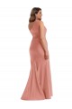 Cascade Ruffle One Shoulder Bustier Formal Silky Satin Mermaid Bridesmaid Dress / Prom Dress