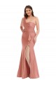 Cascade Ruffle One Shoulder Bustier Formal Silky Satin Mermaid Bridesmaid Dress / Prom Dress