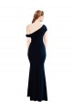 Draped Off the Shoulder Fitted Formal Crepe Bridesmaid Dress / Prom Dress