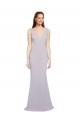 Cut-Out Back V-Neckline Mermaid Formal Crepe Bridesmaid Dress / Prom Dress Keyhole Back