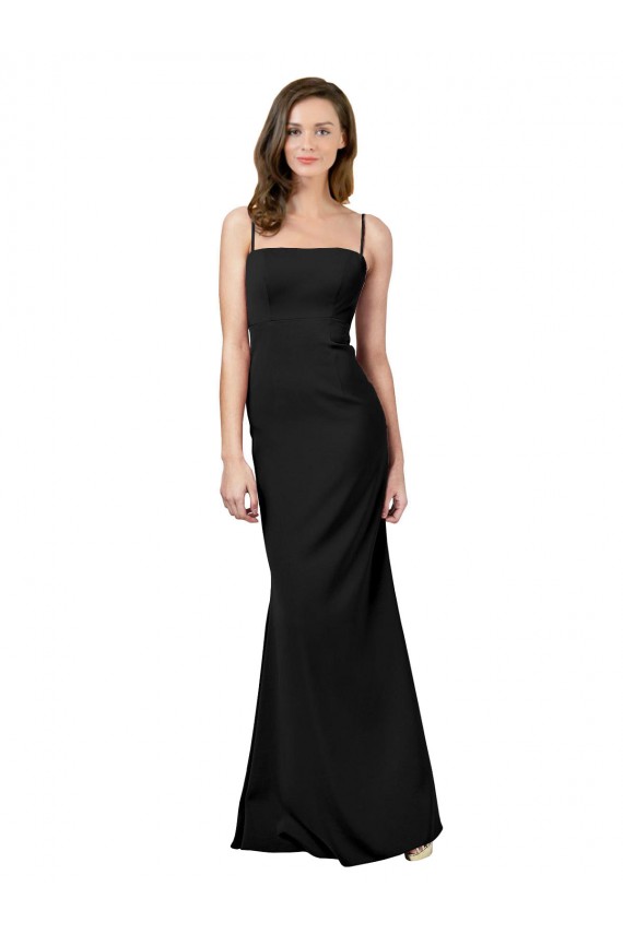 Fit and Flare Slim Formal Crepe Bridesmaid Dress / Prom Dress with Cutout Back