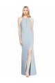 Full Length Sleeveless Halter Bridesmaid Dress / Prom Dress with Keyhole Back