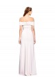 Criss Cross Off the Shoulder Formal Crepe Bridesmaid Dress / Prom Dress with Side Slit