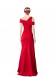 Sleeveless Ruched Formal Crepe Mermaid Bridesmaid Dress / Prom Dress with Off The Shoulder Detail