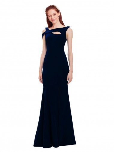 Sleeveless Formal Crepe Mermaid Bridesmaid Dress / Prom Dress with Side Slit