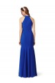 Halter V-Neck Long A-Line Formal Crepe Bridesmaid Dress / Prom Dress