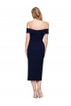 Midi Length Short Formal Crepe Bridesmaid Dress / Cocktail Prom Dress with Side Split