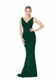 V-Neck Floor Length Long Formal Crepe Mermaid Bridesmaid Dress / Prom Dress